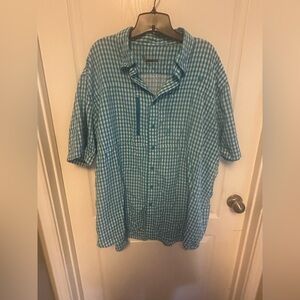 Ariat Blue and White Plaid Casual Button Down Shirt